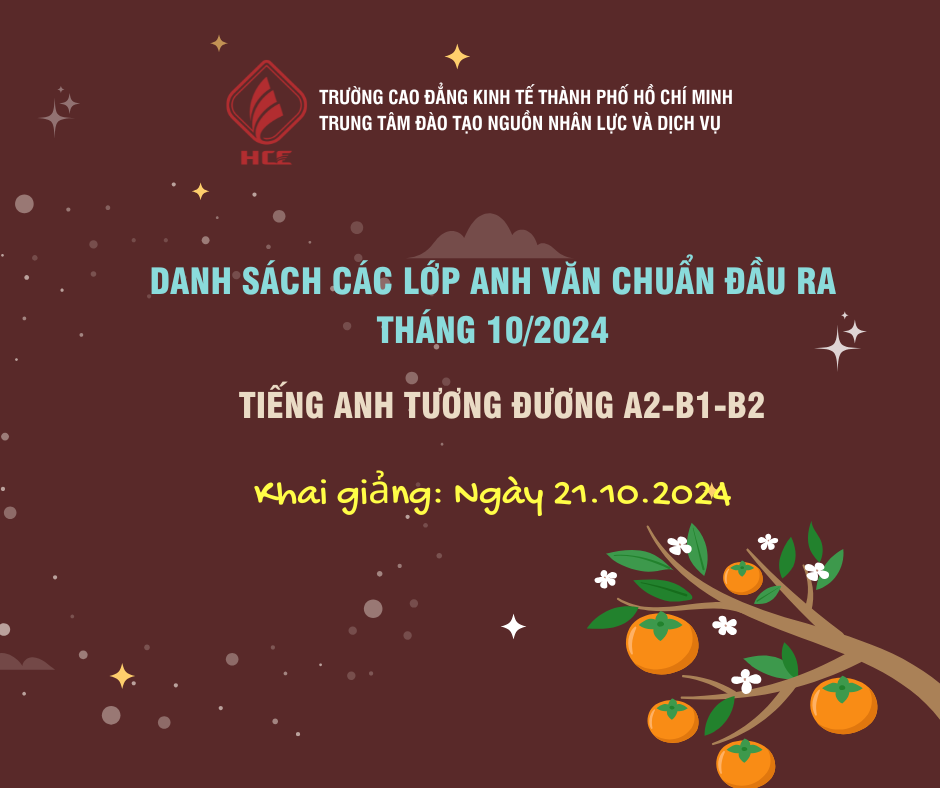 DANH SACH LỚP HỌC TIẾNG ANH