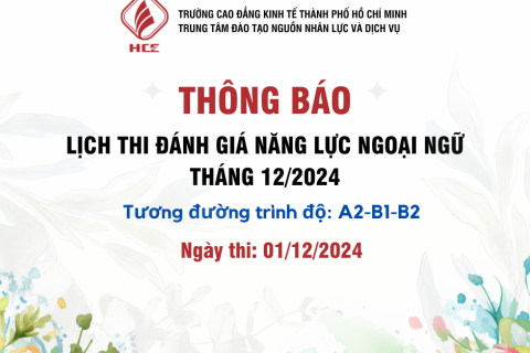 THÔNG BÁO LỊCH THI ĐÁNH GIÁ NĂNG LỰC NGOẠI NGỮ