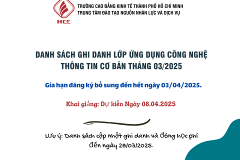 DANH SACH LỚP HỌC TIN HỌC