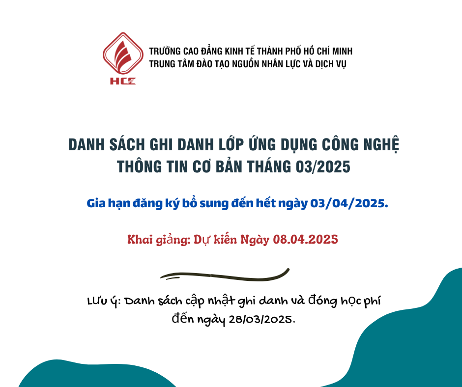 DANH SACH LỚP HỌC TIN HỌC