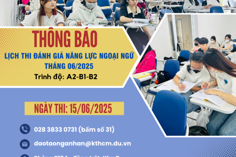 THÔNG BÁO LỊCH THI ĐÁNH GIÁ NĂNG LỰC NGOẠI NGỮ