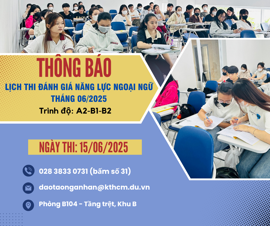 THÔNG BÁO LỊCH THI ĐÁNH GIÁ NĂNG LỰC NGOẠI NGỮ