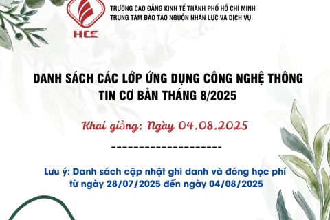 DANH SACH LỚP HỌC TIẾNG ANH