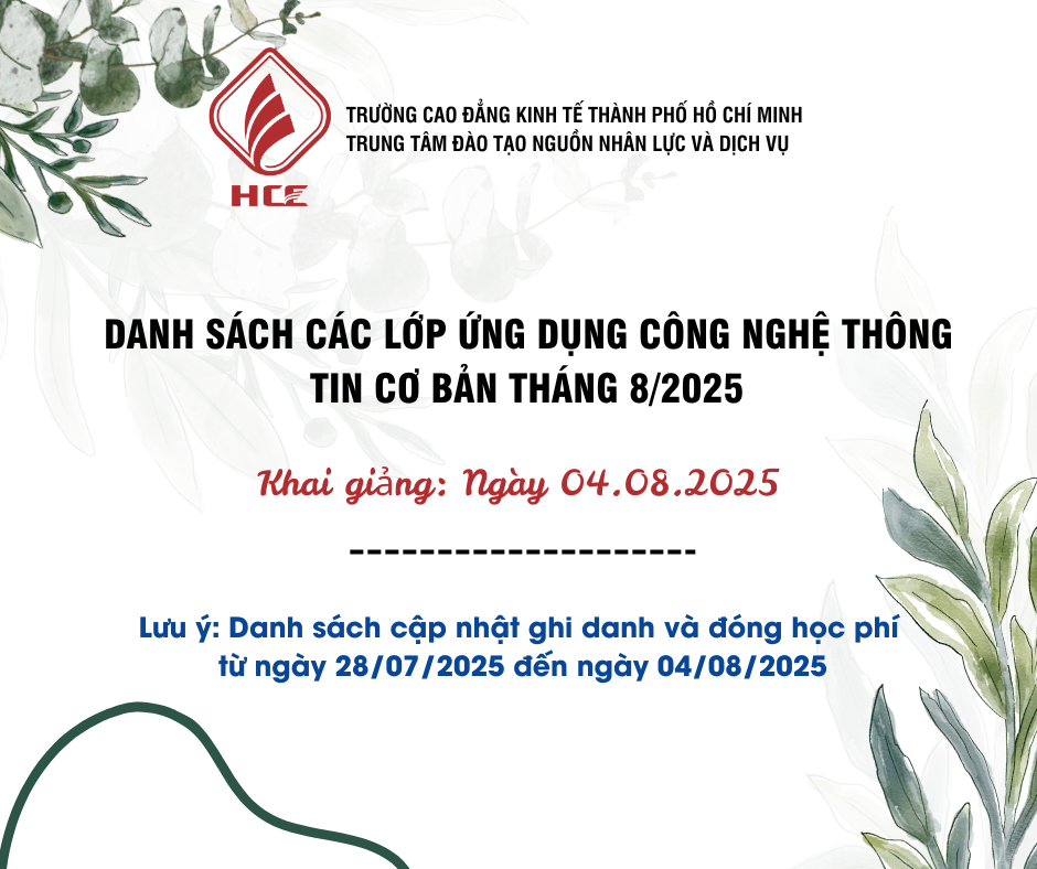 DANH SACH LỚP HỌC TIẾNG ANH