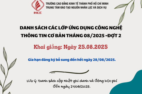 DANH SACH LỚP HỌC TIN HỌC
