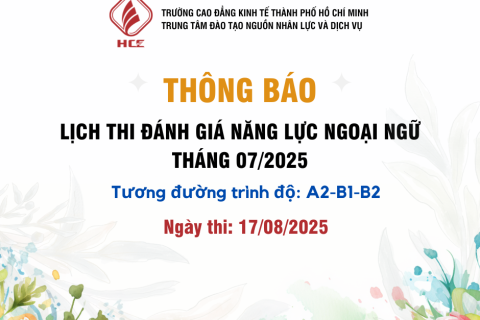 THÔNG BÁO LỊCH THI ĐÁNH GIÁ NĂNG LỰC NGOẠI NGỮ