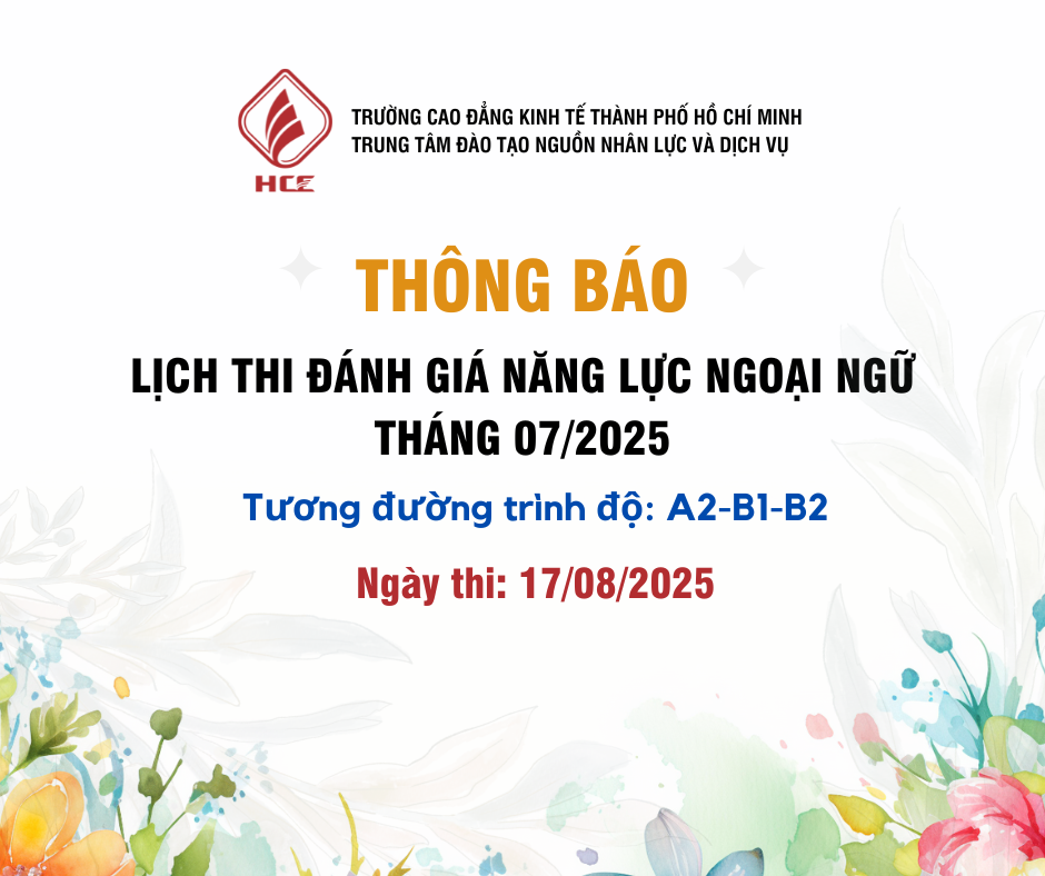THÔNG BÁO LỊCH THI ĐÁNH GIÁ NĂNG LỰC NGOẠI NGỮ