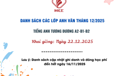 DANH SACH LỚP HỌC TIẾNG ANH
