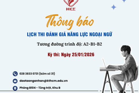 THÔNG BÁO LỊCH THI ĐÁNH GIÁ NĂNG LỰC NGOẠI NGỮ
