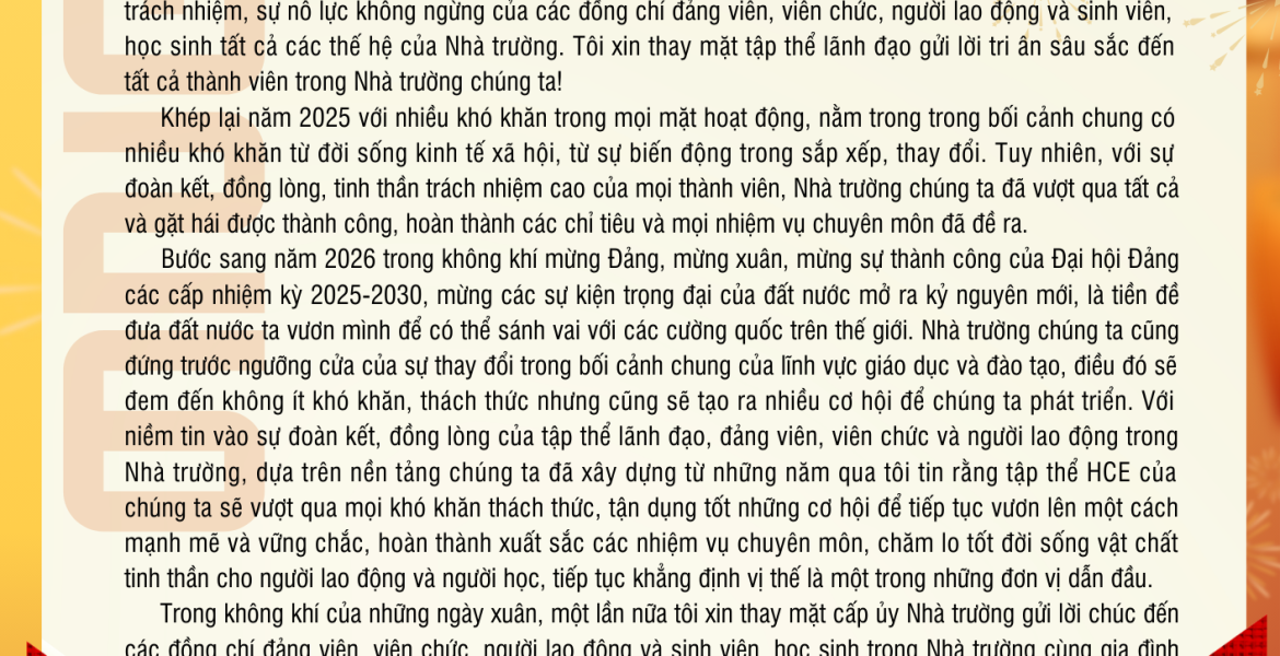 Thư Chúc Tết 2026