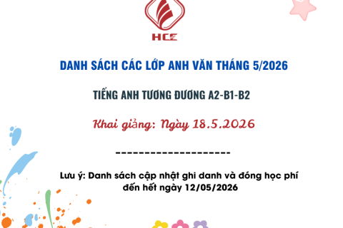 DANH SACH LỚP HỌC TIẾNG ANH