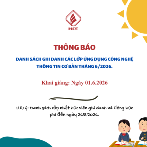 DANH SACH LỚP HỌC TIN HỌC