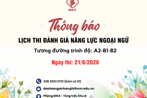 THÔNG BÁO LỊCH THI ĐÁNH GIÁ NĂNG LỰC NGOẠI NGỮ