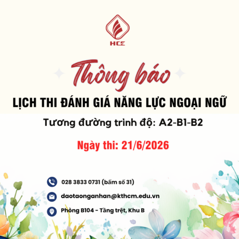 THÔNG BÁO LỊCH THI ĐÁNH GIÁ NĂNG LỰC NGOẠI NGỮ